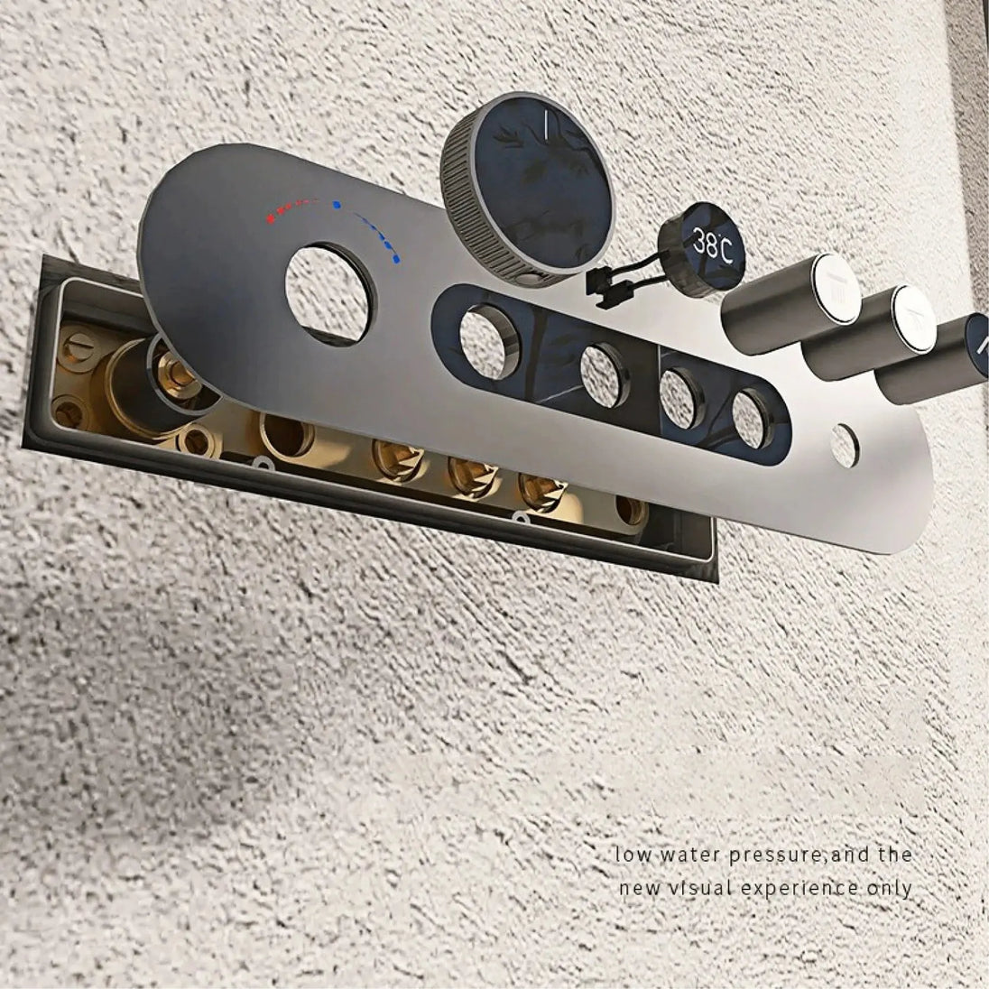 Luxury Gun Gray Digital Shower System – 4 Functions Dual Control Mixer Tap BathroomLux