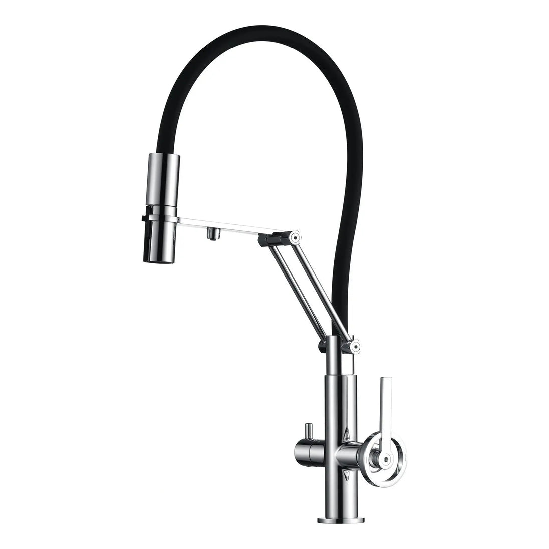 Chrome pull out kitchen faucet with flexible hose 