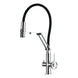 Chrome pull out kitchen faucet with flexible hose 