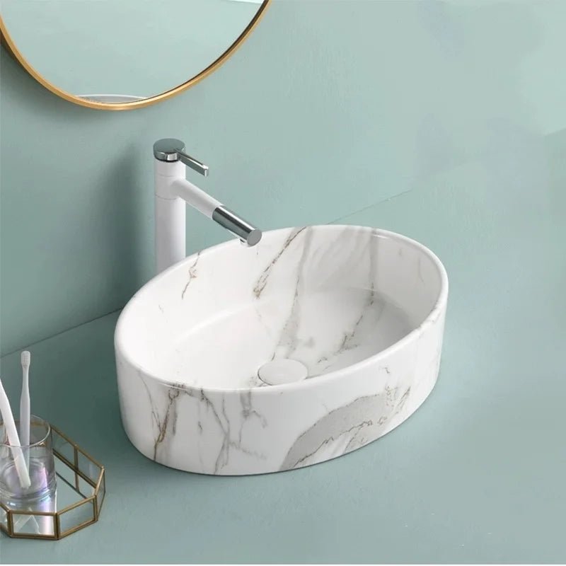 Marble Pattern Washbasin - 5 Years Warranty - Bathroom sinkBathroomLux