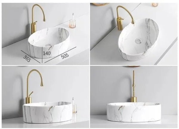 Marble Pattern Washbasin - 5 Years Warranty - Bathroom sinkBathroomLux