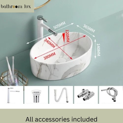 Marble Pattern Washbasin - 5 Years Warranty - Bathroom sinkBathroomLux