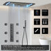 Matte Black Thermostatic LED Shower Panel with Rainfall System - matte black shower panelBathroomLux
