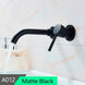 Matte Black Wall - Mounted Basin Bathroom faucet – 2 - Hole Single Lever with Swivel Spout - Matte Black Wall - Mounted Basin Mixer TapBathroomLux