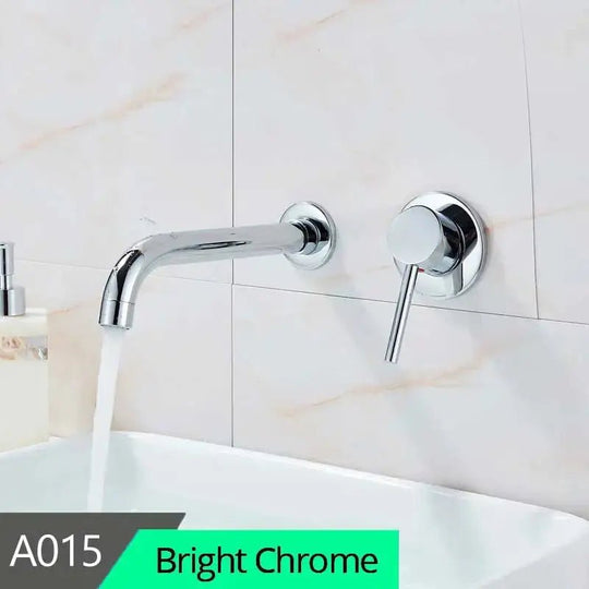 Matte Black Wall - Mounted Basin Bathroom faucet – 2 - Hole Single Lever with Swivel Spout - Matte Black Wall - Mounted Basin Mixer TapBathroomLux