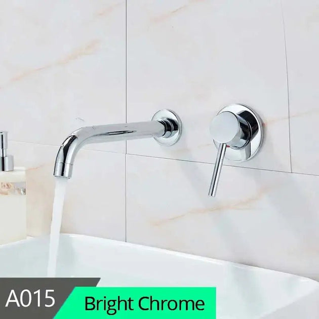 Matte Black Wall - Mounted Basin Bathroom faucet – 2 - Hole Single Lever with Swivel Spout - Matte Black Wall - Mounted Basin Mixer TapBathroomLux