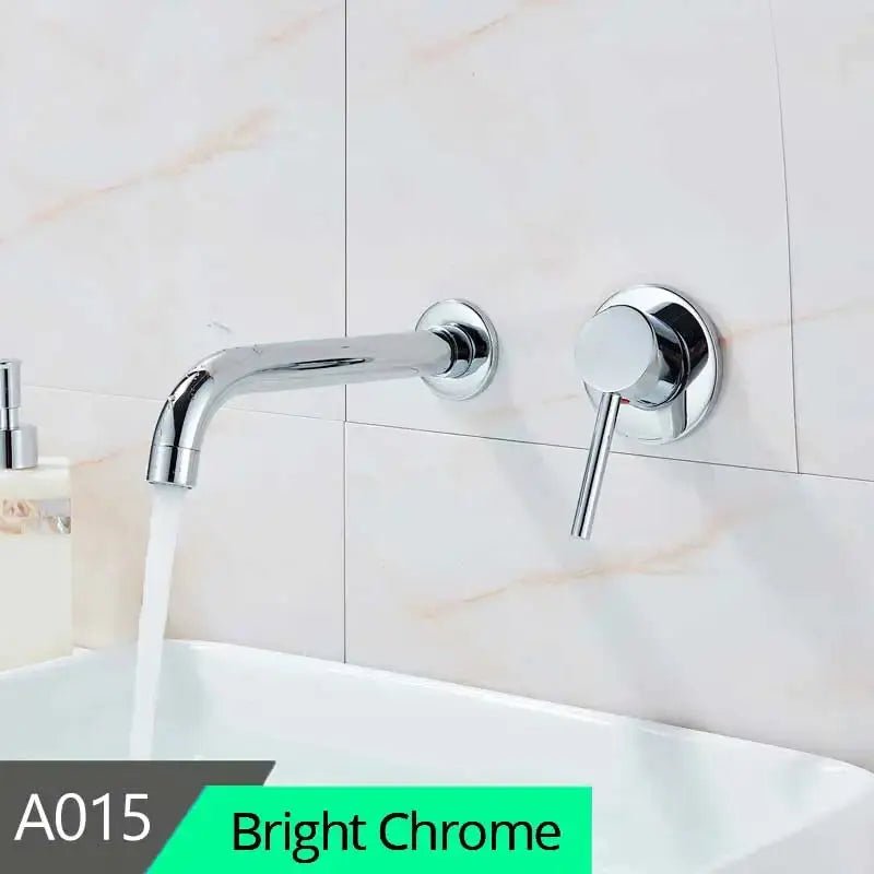 Matte Black Wall - Mounted Basin Bathroom faucet – 2 - Hole Single Lever with Swivel Spout - Matte Black Wall - Mounted Basin Mixer TapBathroomLux