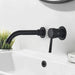 Matte Black Wall - Mounted Basin Bathroom faucet – 2 - Hole Single Lever with Swivel Spout - Matte Black Wall - Mounted Basin Mixer TapBathroomLux