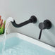 Matte Black Wall - Mounted Basin Bathroom faucet – 2 - Hole Single Lever with Swivel Spout - Matte Black Wall - Mounted Basin Mixer TapBathroomLux