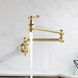 Matte Gold Wall Mount Pot Filler – Brass Folding Kitchen Mixer Tap with Dual Handles - Deck Mounted Brass Kitchen Faucets TapBathroomLux