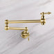 Matte Gold Wall Mount Pot Filler – Brass Folding Kitchen Mixer Tap with Dual Handles - Deck Mounted Brass Kitchen Faucets TapBathroomLux