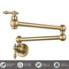 Matte Gold Wall Mount Pot Filler – Brass Folding Kitchen Mixer Tap with Dual Handles - Deck Mounted Brass Kitchen Faucets TapBathroomLux