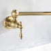 Matte Gold Wall Mount Pot Filler – Brass Folding Kitchen Mixer Tap with Dual Handles - Deck Mounted Brass Kitchen Faucets TapBathroomLux