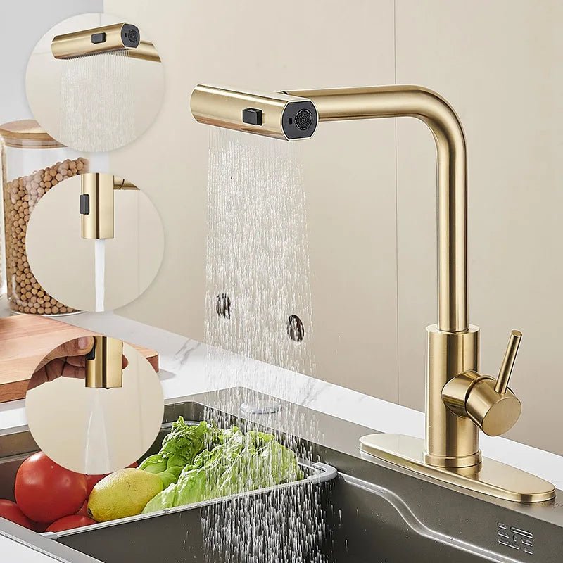 Metro Kitchen Faucets - Pull Out Mixer Tap - FaucetBathroomLux