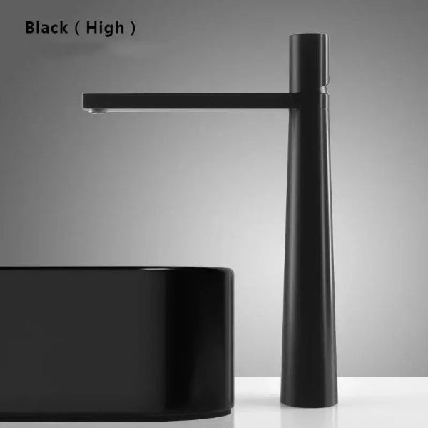 Modern Bathroom Faucet Single Handle Single Hole In Black - Modern Basin Faucet Single Handle Single HoleBathroomLux