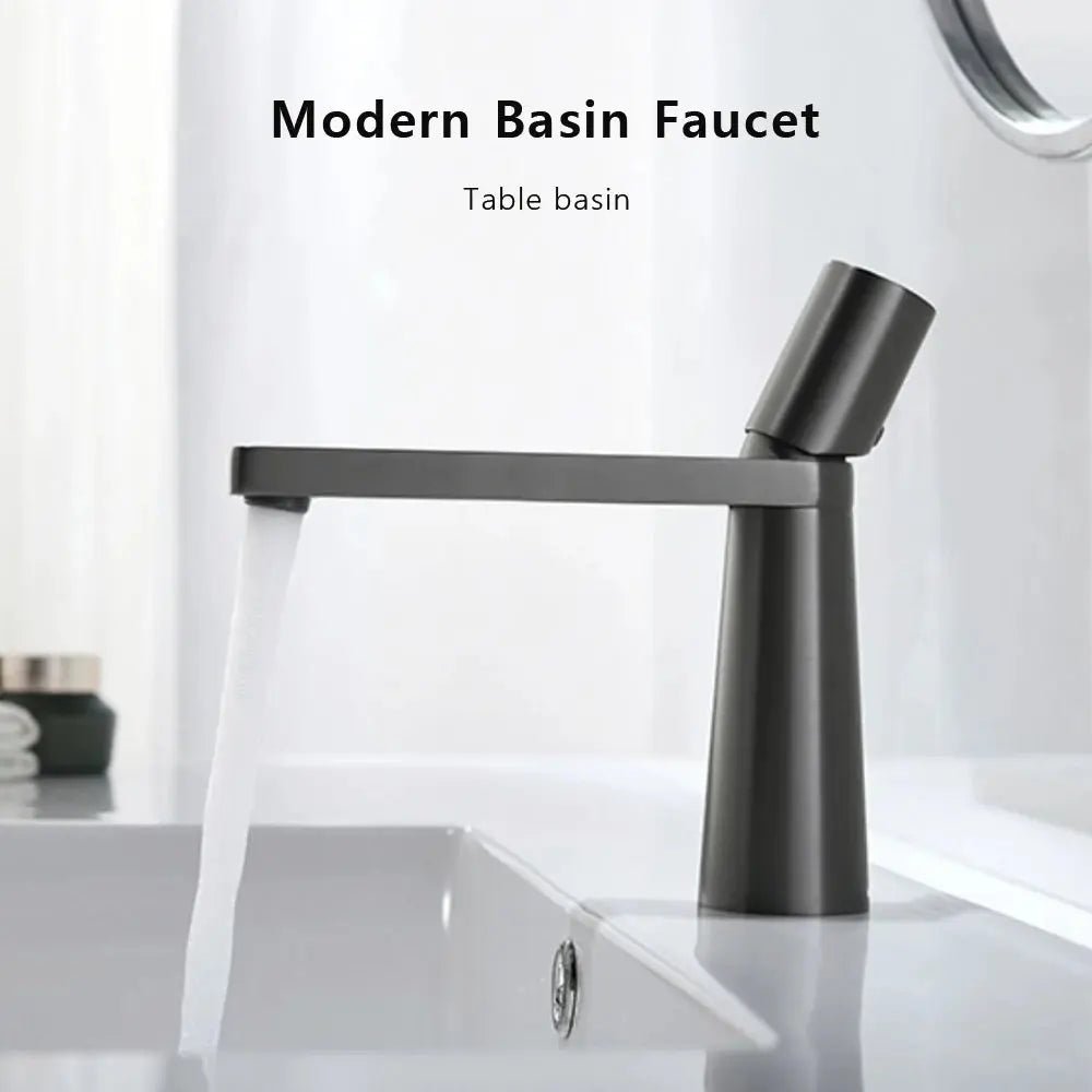 Modern Bathroom Faucet Single Handle Single Hole In Black - Modern Basin Faucet Single Handle Single HoleBathroomLux