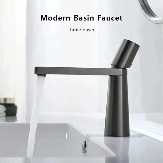 Modern Bathroom Faucet Single Handle Single Hole In Black - Modern Basin Faucet Single Handle Single HoleBathroomLux