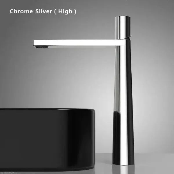 Modern Bathroom Faucet Single Handle Single Hole In Chrome - Modern Basin Faucet Single Handle Single HoleBathroomLux