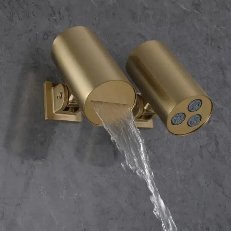 Modern Bathroom Shower Set Concealed Dual Handles Rainfall Shower Head Combo Set - Concealed Dual Handles Rainfall Shower Head Combo SetBathroomLux