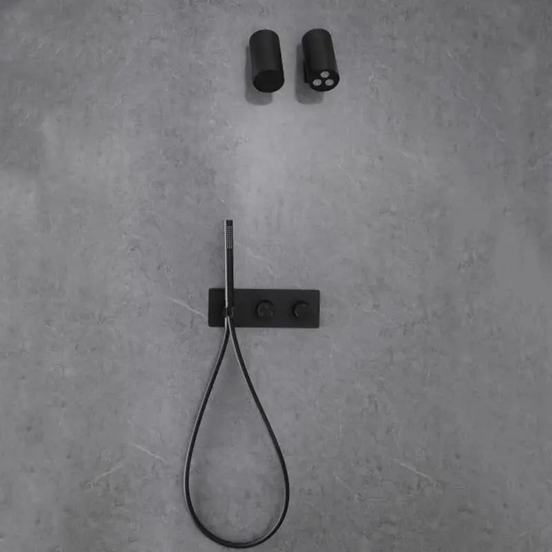 Modern Bathroom Shower Set Concealed Dual Handles Rainfall Shower Head Combo Set - Concealed Dual Handles Rainfall Shower Head Combo SetBathroomLux