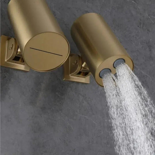 Modern Bathroom Shower Set Concealed Dual Handles Rainfall Shower Head Combo Set - Concealed Dual Handles Rainfall Shower Head Combo SetBathroomLux