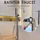Modern Brushed Brass Freestanding Bath Shower Mixer Tap - Brushed Brass Freestanding Bath Shower Mixer TapBathroomLux