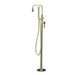Modern Brushed Brass Freestanding Bath Shower Mixer Tap - Brushed Brass Freestanding Bath Shower Mixer TapBathroomLux