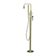 Modern Brushed Brass Freestanding Bath Shower Mixer Tap - Brushed Brass Freestanding Bath Shower Mixer TapBathroomLux