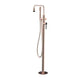 Modern Brushed Brass Freestanding Bath Shower Mixer Tap - Brushed Brass Freestanding Bath Shower Mixer TapBathroomLux