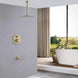 Modern Brushed Gold Dual Handle Rainfall Shower Set | Concealed Design - conceal showerBathroomLux