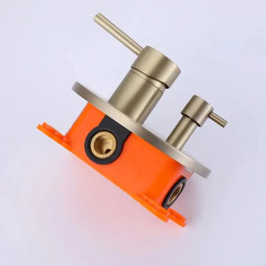 Modern Brushed Gold Dual Handle Rainfall Shower Set | Concealed Design - conceal showerBathroomLux