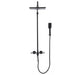 Modern Brushed Gold Shower Set – Brass Square Rainfall Mixer & Exposed Faucet System - Bathtub & Shower FaucetsBathroomLux