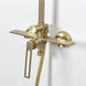Modern Brushed Gold Shower Set – Brass Square Rainfall Mixer & Exposed Faucet System - Bathtub & Shower FaucetsBathroomLux