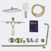 Modern Brushed Gold Shower Set – Brass Square Rainfall Mixer & Exposed Faucet System - Bathtub & Shower FaucetsBathroomLux