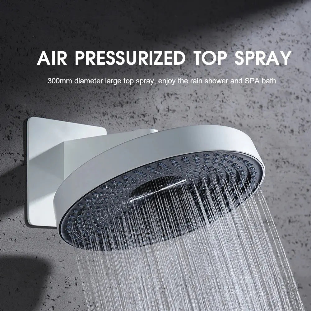 Modern Concealed Thermostatic Shower Set – Brass Rainfall System - Concealed Rain Shower SystemBathroomLux