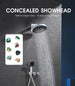Modern Concealed Thermostatic Shower Set – Brass Rainfall System - Concealed Rain Shower SystemBathroomLux
