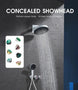 Modern Concealed Thermostatic Shower Set – Brass Rainfall System - Concealed Rain Shower SystemBathroomLux