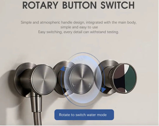 Modern Concealed Thermostatic Shower Set – Brass Rainfall System - Concealed Rain Shower SystemBathroomLux