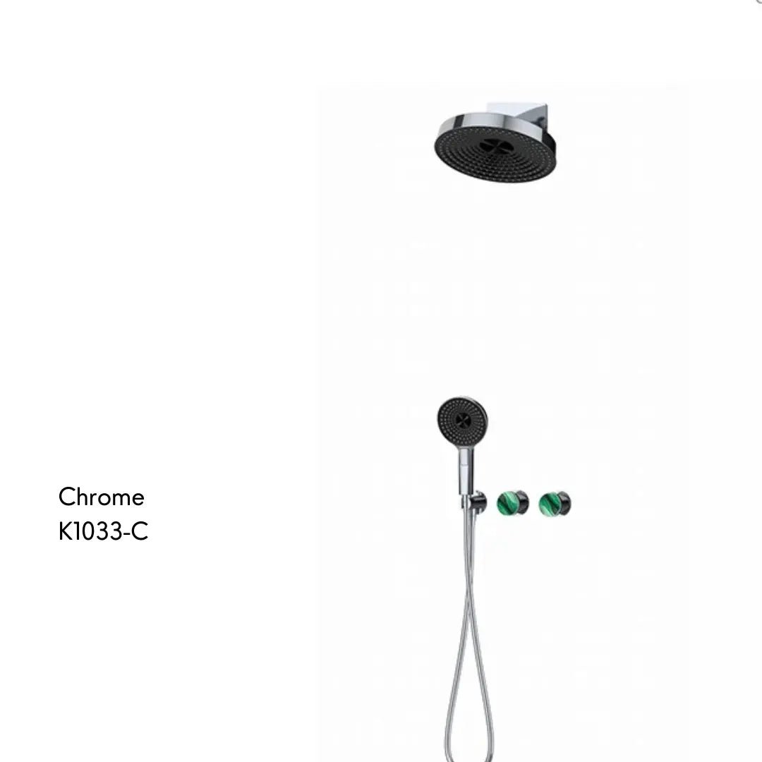 Modern Concealed Thermostatic Shower Set – Brass Rainfall System - Concealed Rain Shower SystemBathroomLux