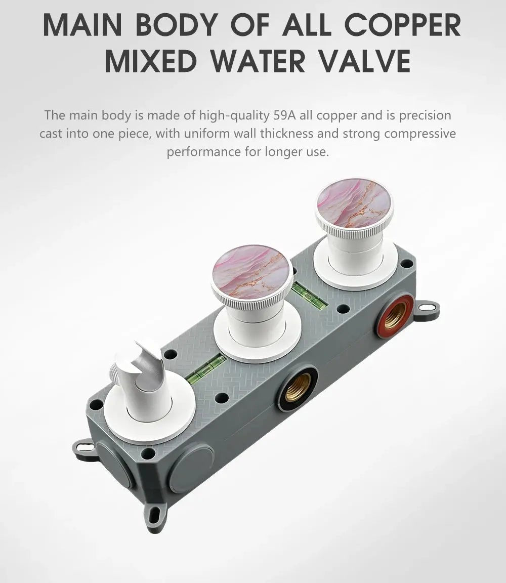 Modern Concealed Thermostatic Shower Set – Brass Rainfall System - Concealed Rain Shower SystemBathroomLux