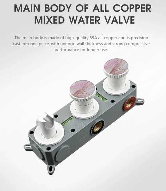 Modern Concealed Thermostatic Shower Set – Brass Rainfall System - Concealed Rain Shower SystemBathroomLux