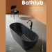 Modern Oval Freestanding Bathtub – Artificial Stone Spa Design In Blue - Center drain freestanding tubBathroomLux