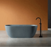 Modern Oval Freestanding Bathtub – Artificial Stone Spa Design In Blue - Center drain freestanding tubBathroomLux