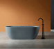 Modern Oval Freestanding Bathtub – Artificial Stone Spa Design In Blue - Center drain freestanding tubBathroomLux