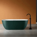 Modern Oval Freestanding Bathtub – Artificial Stone Spa Design In Blue - Center drain freestanding tubBathroomLux