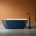 Modern Oval Freestanding Bathtub – Artificial Stone Spa Design In Blue - Center drain freestanding tubBathroomLux