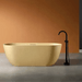 Modern Oval Freestanding Bathtub – Artificial Stone Spa Design In Blue - Center drain freestanding tubBathroomLux