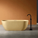 Modern Oval Freestanding Bathtub – Artificial Stone Spa Design In Blue - Center drain freestanding tubBathroomLux
