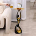 Modern Resin Gold Side Table with Tray Top Decorative Art Figurine In White - BathroomLux