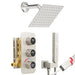 Modern Square Wall - Mounted Luxury Shower Set – Hot & Cold Mixer - Concealed Rain Shower SystemBathroomLux